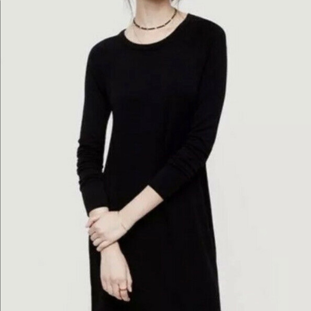 Lou & GREY black soft shirt dress. Size XS